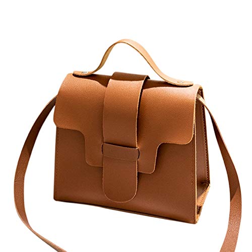 Messenger Bags for Women Thenlian Solid Crossbody Messenger Handbag Purse Totes Shoulder Bags(Free, Brown)