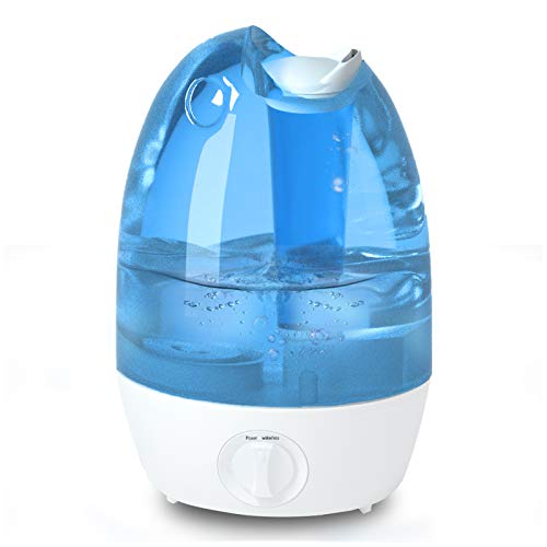 Humidifier - 5L Tank Blue Personal Vaporizer, Portable Humidifiers for Bedroom, Apartment, Dorm, Office, Home, Nursery - Adjustable Mist, Automatic Water Shortage Protection, 360-Degree Rotation