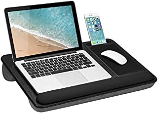 LapGear Home Office Pro Lap Desk with Wrist Rest, Mouse Pad, and Phone Holder - Black Carbon - Fits Up To 15.6 Inch Laptops - style No. 91598