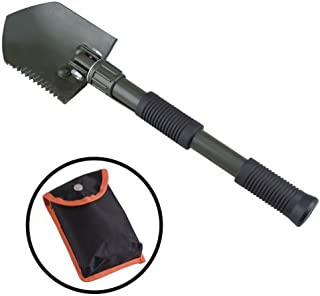 AceCamp Collapsible Utility Shovel, Pick Axe and Saw, Lightweight Portable Folding Shovel for Outdoor Camping and Gardening with Carrying Case - 16 In