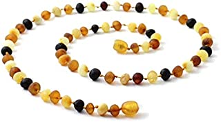 Raw Baltic Amber Adult Necklace - 19.5 Inches Long - Unpolished Multicolor Beads - TipTopEco (Mix, 19.5 inches)