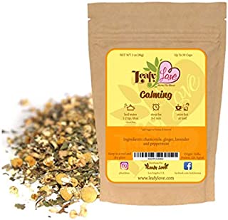 All Natural Calming Relaxing Herbal Tea for Anxiety Stress Bloating - Essential Herbs for Better Sleep - 3 ounce Up To 30 Cups Serving - Caffeine Free