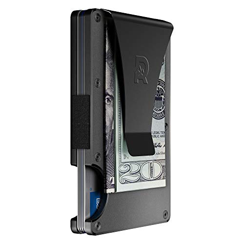 The Ridge Slim Minimalist Front Pocket RFID Blocking Metal Wallets for Men with Money Clip (Gunmetal)