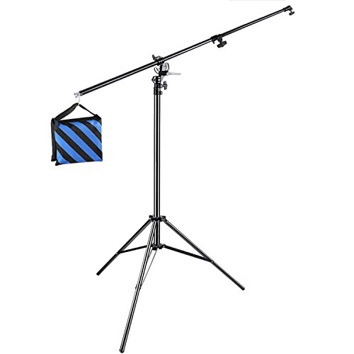 Neewer Photo Studio 13 feet/3.9 Meters 2-in-1 Light Stand with 74.8-inch Boom Arm and Blue Sandbag for Supporting Softbox Studio Flash for Video Portrait Photography, Aluminum Alloy (Empty Sandbag)