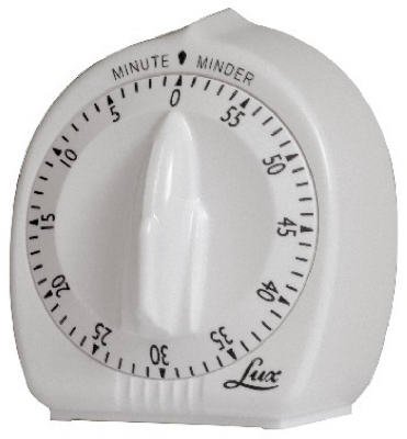 Lux Minute Minder Timer Mechanical White with Black Markings 60 Min