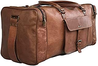 24 Inch Genuine Leather Duffel | Travel Overnight Weekend Leather Bag | Sports Gym Duffel for Men (25 inch)