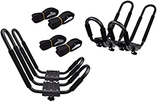 Lifetime Warranty TMS® 2 Pairs J-Bar Rack HD Kayak Carrier Canoe Boat Surf Ski Roof Top Mount Car SUV Crossbar