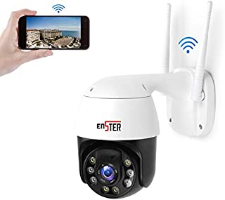 ENSTER Metal PTZ WiFi Camera Outdoor, 1080P Pan Tilt Zoom, 24/7 Record, 360° View, Smart IP Home Security Cam, with Spotlight, Color Night Vision, Onvif, Waterproof, Motion Detection, Two-Way Audio