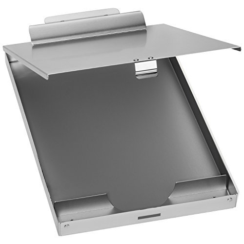 Blue Summit Supplies Aluminum Storage Clipboard, 1 Compartment, Large Heavy Duty Clip for Letter Paper, Great for Office, Jobsite or Classroom