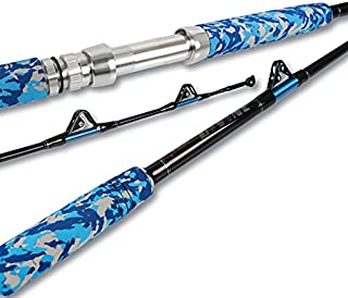 Fiblink Fishing Trolling Rod 1 Piece Saltwater Offshore Heavy Roller Rod Big Name Conventional Boat Camo Fishing Pole (6'6