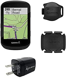 Garmin Edge 530 GPS Cycling Computer with included Garmin 2nd Gen Speed and Cadence Sensors and Wearable4U Wall Charging Adapter Bundle