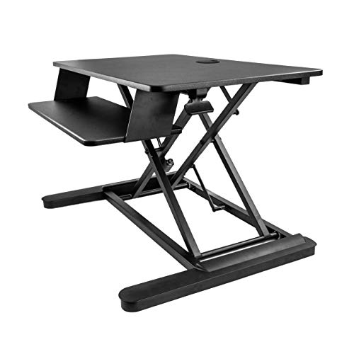 StarTech.com Sit Stand Desk Converter with Keyboard Tray - Large 35 x 21