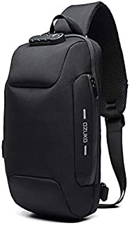 OZUKO Sling Backpack USB Anti-Theft Men'S Chest Bag Casual Shoulder Bag