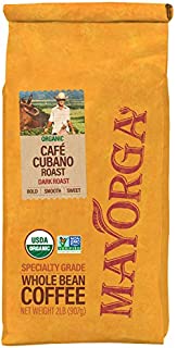 2LB Mayorga Organics Café Cubano Roast, Dark Roast Whole Bean Coffee, Specialty-Grade, USDA Organic, Non-GMO Verified, Direct Trade, Kosher, 100% Arabica Beans