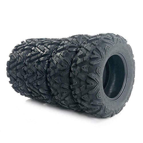 PARTS-DIYER 4 PCS All Terrain ATV UTV Tires 25x8-12 Front & 25x10-12 Rear Tubeless 6PR