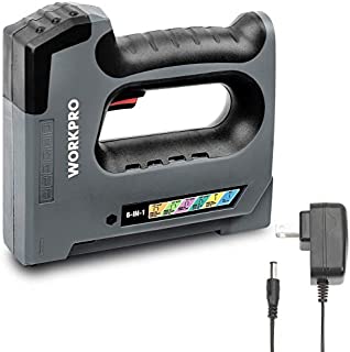 WORKPRO 6 in 1 Cordless Staple Gun, 3.6V Rechargeable Electric Stapler, Charger Included, Staples Excluded