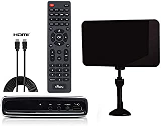 Exuby Digital Converter Box for TV w/Antenna, HDMI & RCA Cable for Recording & Watching Full HD Digital Channels - Instant & Scheduled Recording, 1080P, HDMI Output, 7 Day Program Guide & LCD Screen