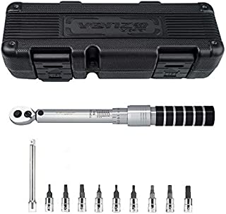 Venzo 1/4 Inch Driver Click Torque Wrench Set - 2 to 15 Nm - Small Adjustable - Great Maintenance Tool for MTB, Mountain, Road Bike & Motorcycle - All Bits are Included As a Kit