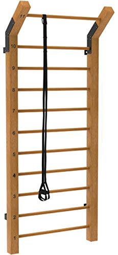 Limitless XVP Fitness Swedish Ladder Wood Stall Bar Suspension Trainer  Physical Therapy & Gymnastics Ladder w/ 11 Strategic Rods - Ideal for Back Pain Scoliosis Exercise Equipment & Range of Motion