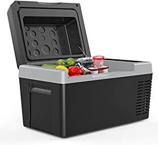 F40C4TMP Portable Freezer Car Refrigerator 24 Quart 12V Car Freezer Travel Fridge 18L (-7.6~50) with 12/24V DC and 110-240 AC, Compressor Refrigerator for Home, Truck, RV, Boat and Camping