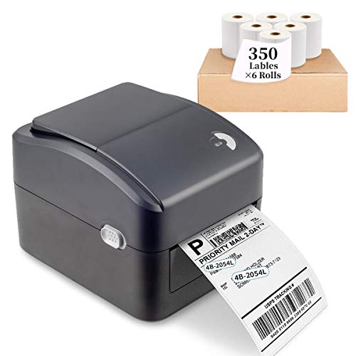 Micmi Shipping Label Printer, Thermal Support Amazon Ebay PayPal Etsy Shopify Shipstation Stamps.com Ups USPS FedEx Support Windows Thermal Direct Label 4x6 inch with 350 labels x 6 rolls, Not for Mac