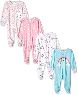 Gerber Baby Girls' 4 Pack Sleep'N Play Footie, Cloudy, 3-6 Months