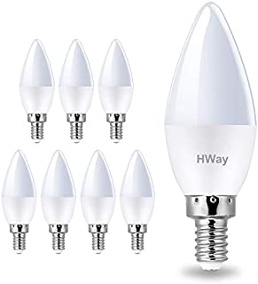 LED Candelabra Light Bulbs HWay 8 Pack 60 Watt Equivalent 6W E12 Bright Ceiling Fan Light Bulbs Non-Dimmable (5000K)