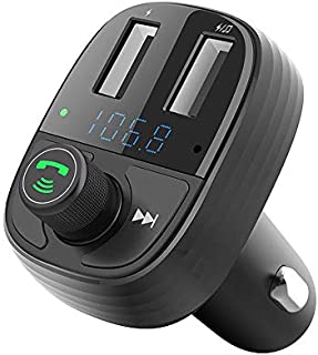 Drive Safe with The Newest 2020 Wireless FM Bluetooth Transmitter. Hands-Free Calling. Music. Amazing Audio Quality Car Adapter Micro SD Card MP3, USB MP3 Input, Dual Charging Ports for Smartphones