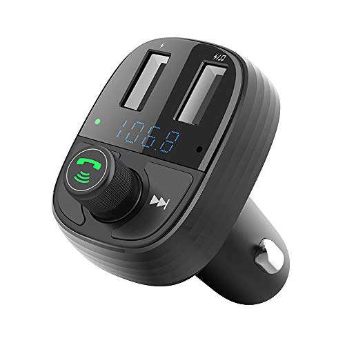 Drive Safe with The Newest 2020 Wireless FM Bluetooth Transmitter. Hands-Free Calling. Music. Amazing Audio Quality Car Adapter Micro SD Card MP3, USB MP3 Input, Dual Charging Ports for Smartphones