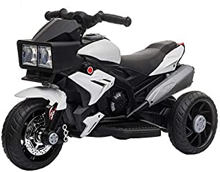 Aosom Kids Electric Pedal Motorcycle Ride-On Toy 6V Battery Powered w/ Music Horn Headlights Motorbike for Girls Boy 3-6 Years Old White