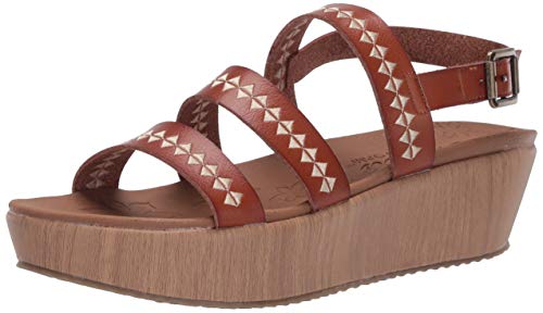 Skechers Women's Slingback Wedge Sandal, Luggage, 7.5