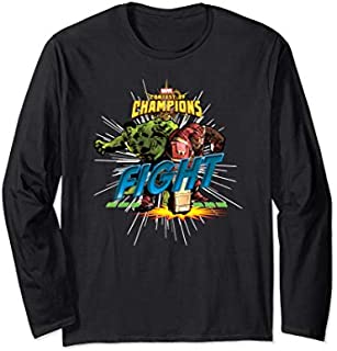 Marvel Contest of Champions Hulk and Iron Man Fight Long Sleeve T-Shirt