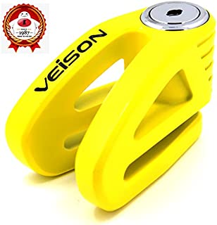 Acekit Veison Bicycle And Motorcycle Brake Disc Lock Heavy Duty Strengthen Body Sawing Resistant With Four Ribs 6mm Harden Lock Pin With Remind Cable-Yellow