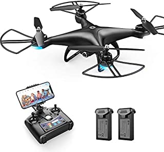 Holy Stone HS110D FPV RC Drone with 1080P HD Camera Live Video 120°wide-Angle WiFi Quadcopter with Gravity Sensor, Voice Control, Gesture Control, Altitude Hold, Headless Mode, 3D Flip RTF 2 Batteries