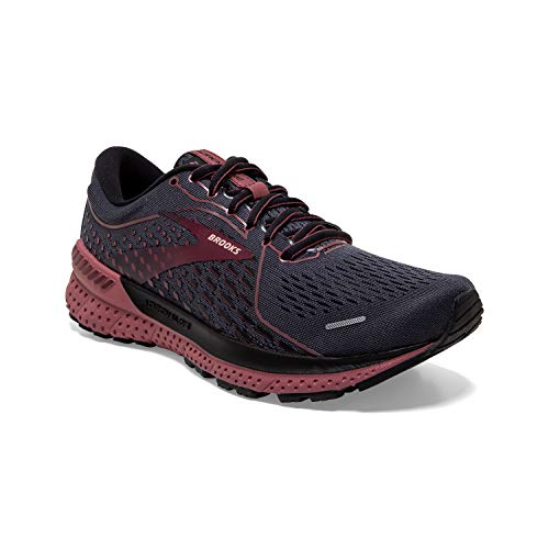 Brooks Women's Adrenaline GTS 21, Black/Raspberry, 9 Medium