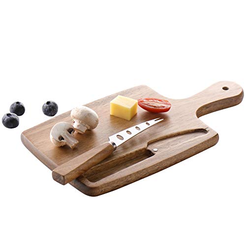 Home Mini Cutting Board With Magnetic Knife Small Fruit Cheese Cutting Board Solid Bamboo Wood Board For Baby infant dormitory