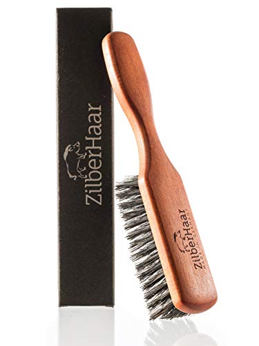 ZilberHaar Regular Beard Brush  Soft Boar Bristles  Beard grooming brush for men  Straightens and Promotes beard growth  Works with Beard Oils and Balms  Essential for beard care kits