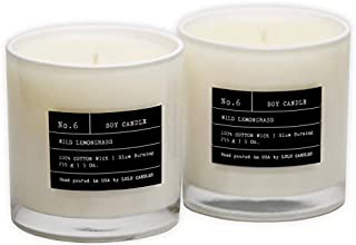 Lulu Candles | Wild Lemongrass | Luxury Scented Soy Candles | Hand Poured in The USA | Highly Scented & Long Lasting | 9 Oz. White Jar- 2 Pack (No Box, No lid)