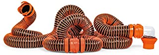 Camco RhinoEXTREME 20ft RV Sewer Hose Kit - Includes Swivel Fitting and Translucent Elbow with 4-in-1 Dump Station Fitting - Crush Resistant - Storage Caps Included (21012)