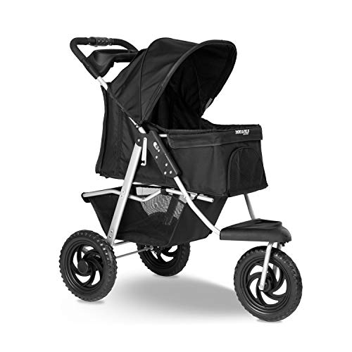 Paws & Pals Deluxe 3-Wheels Foldable Pet Stroller - Black