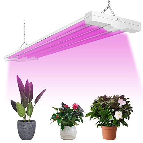 AntLux 4ft LED Grow Light 80W (600W Equivalent) Full Spectrum Integrated Growing Lamp Fixture for Greenhouse Hydroponic Indoor Plant Seedling Veg and Flower, Plug in with on/Off Switch