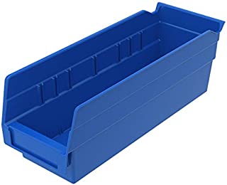 Akro-Mils 30120 Plastic Nesting Shelf Bin Box, (12-Inch x 4-Inch x 4-Inch), Blue, (24-Pack)