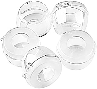 Gas Stove Safety Knob Covers, Baby Proof Stove Oven Locks, Universal Kids Proof Stove Guard, Clear, Large Size - Pack of 5