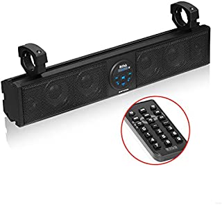 BOSS Audio Systems BRT26A UTV Sound Bar - 26 Inch Wide, IPX5 Rated Weatherproof, Bluetooth, Amplified, 4 Inch Speakers, Horn Loaded Tweeters, Easy Installation for Dune Buggies, Jeeps, Rock Crawlers