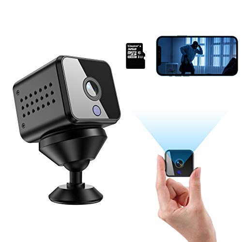 Mini Hidden Spy Camera HD 1080P Wireless WiFi Nanny Cam with Audio Live Feed Night Vision and Motion Detection Portable Security Surveillance Camera for Indoor/Home/Apartment/Office with 32G TF Card