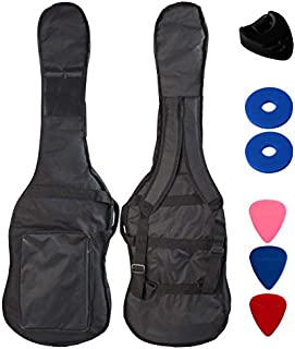 YMC 46-Inch Waterproof Dual Adjustable Shoulder Strap Electric Bass Guitar Gig Bag 5mm Padding Backpack with Accessories(Picks, Pick holder, Strap Lock) -For 43