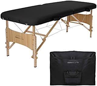 Saloniture Basic Portable Folding Massage Table - Black