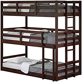 DONCO Kids Triple Bunk Bed, Twin/Twin/Twin, Dark Cappuccino