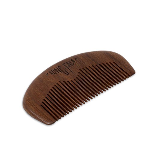 Long Face Gentleman Beard and Mustache Wood Comb, Perfect for Balms and Oils, Anti-Static, Pocket Size for all types of Beards.