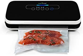 NutriChef Vacuum Sealer | Automatic Vacuum Air Sealing System For Food Preservation w/ Starter Kit | Compact Design | Lab Tested | Dry & Moist Food Modes | Led Indicator Lights (Black)